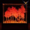 Autumn Birch Forest Resin Lamp Fox Diorama Fall Decor Unique Handmade Night Light 3