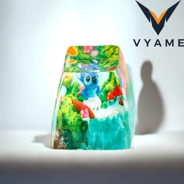 Stitch Diorama Resin Lamp | Handmade Blue Epoxy Night Light | Unique Lilo & Stitch Gift