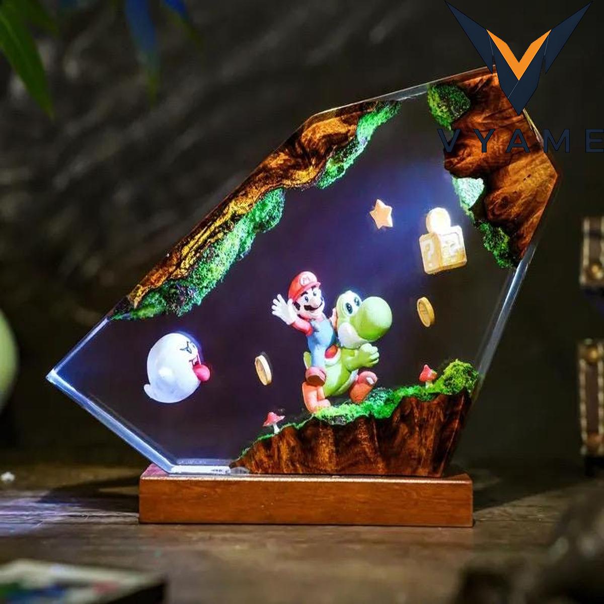 Boo and Yoshi Mario Party Resin Lamp | Handmade Epoxy Night Light | Unique Meaningful Gift for Gamers Boo and Yoshi Mario Party Resin Lamp | Handmade Epoxy Night Light | Unique Meaningful Gift for Gamers